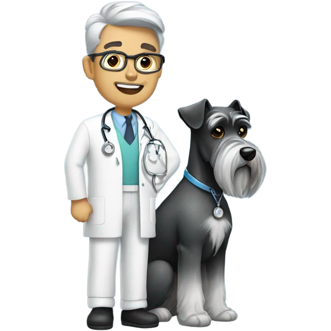 Dr with schnauzer  emoji