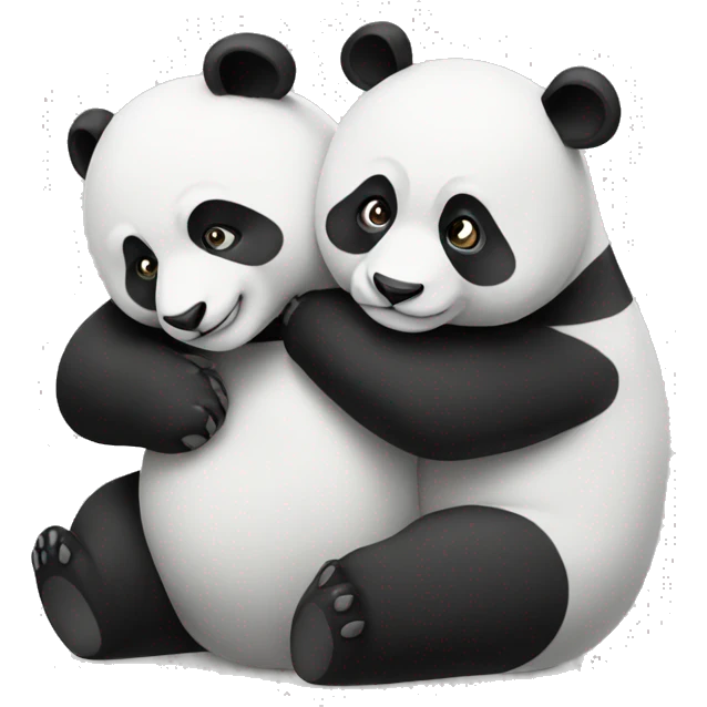 Two pandas cuddling with each other  emoji