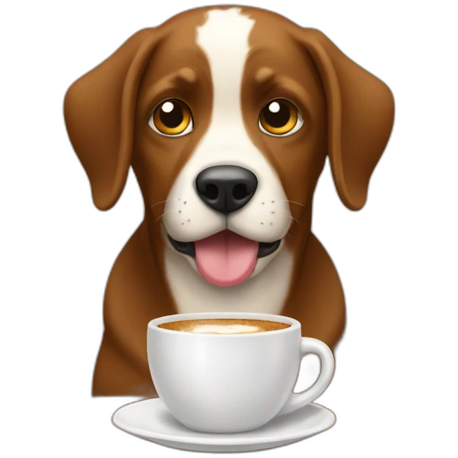 Perro tomando un café emoji