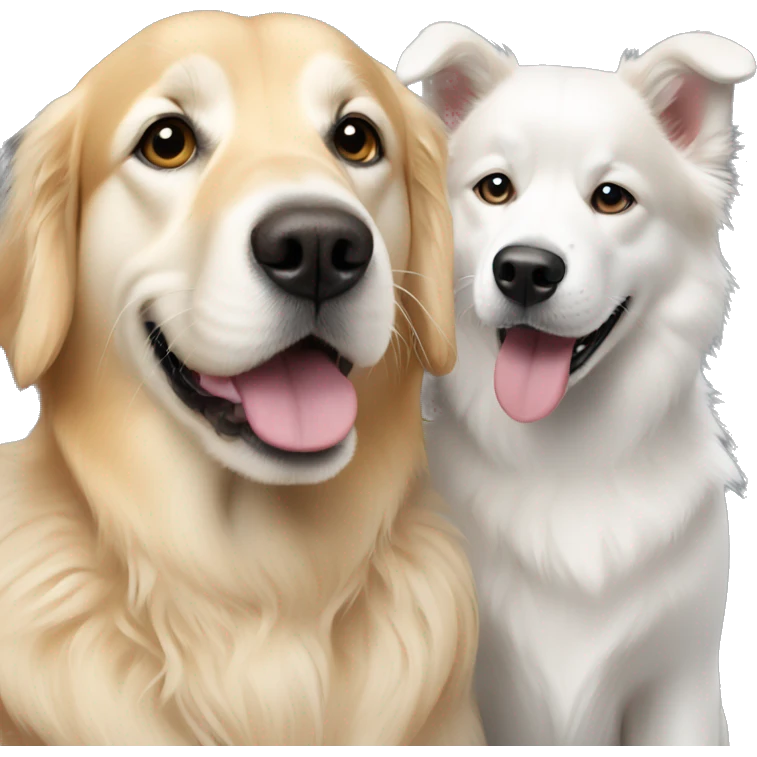 Golden retriever with husky white dog emoji