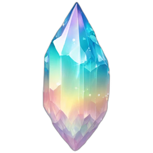 glossy Pastel whitish iridescent glass rainbow crystal cluster emoji