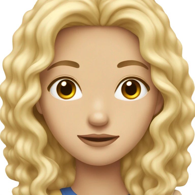 A very extremely beautiful teenage girl with long blonde Korean wavy hair emoji