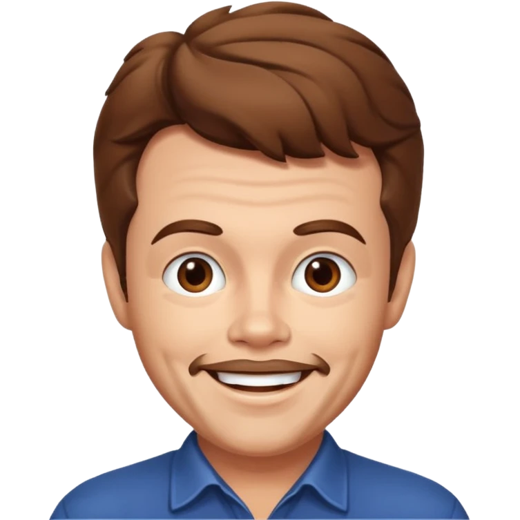 Russ Tamblyn with brown hair emoji