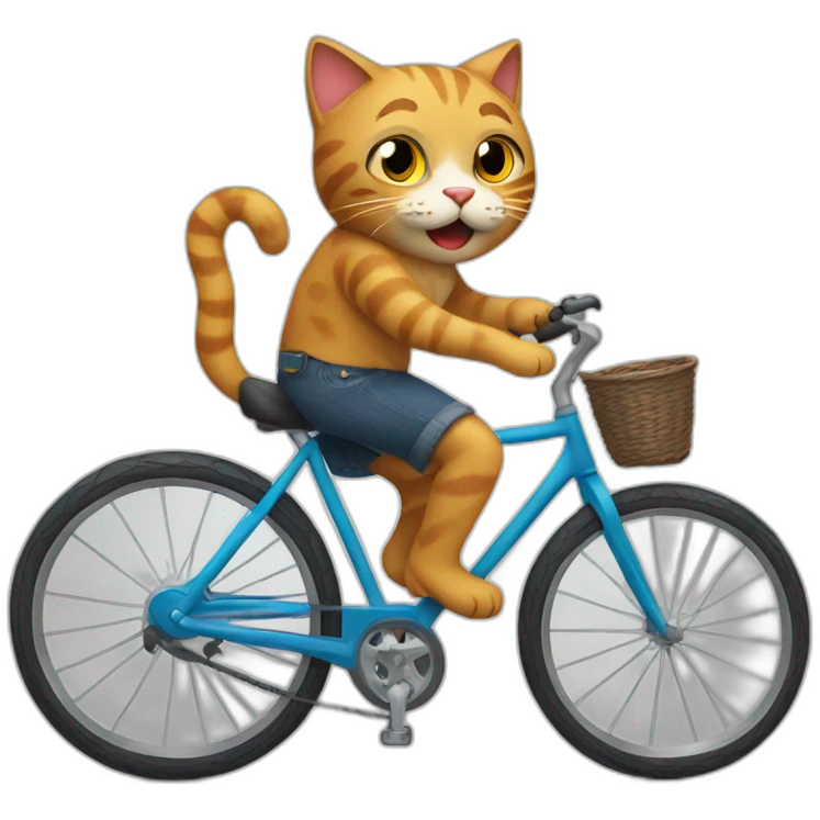 cat riding a bike emoji