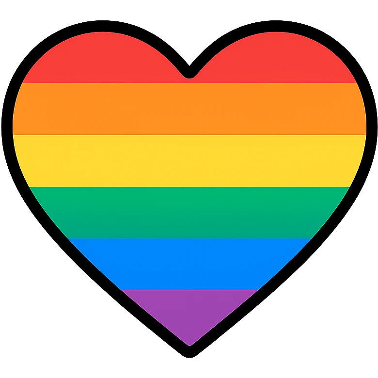heart emoji with rainbow pride flag colors emoji