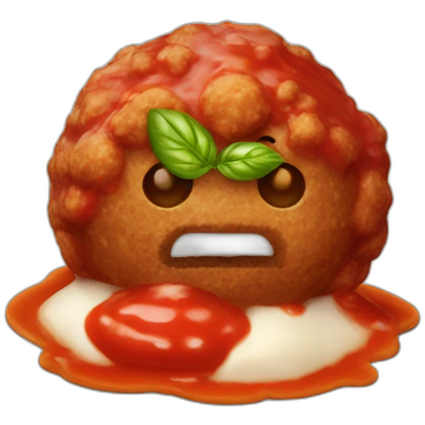 Meatball with tomato sauce and basil emoji