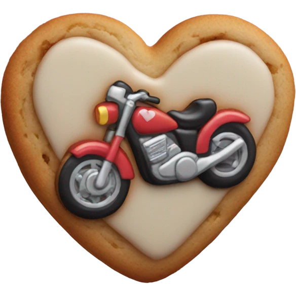 cookie heart with motorcycle  emoji
