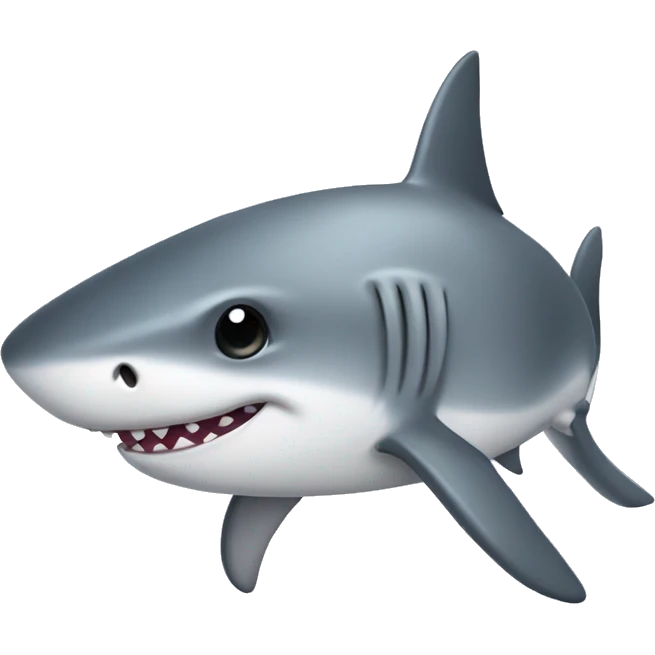 Cute soft gray shark emoji
