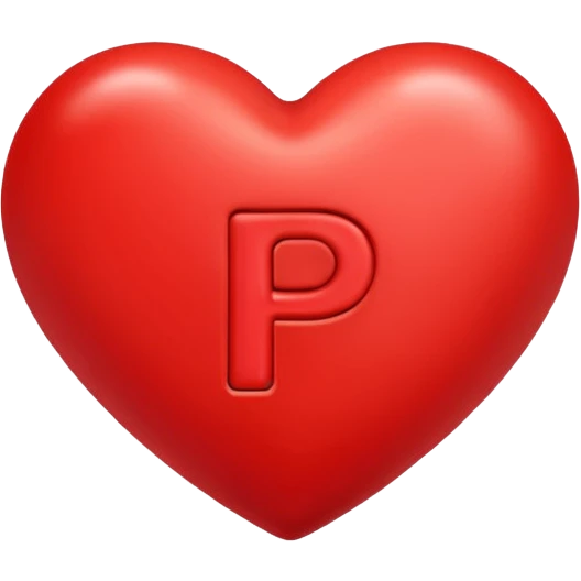 Corazón rojo con la letra P emoji