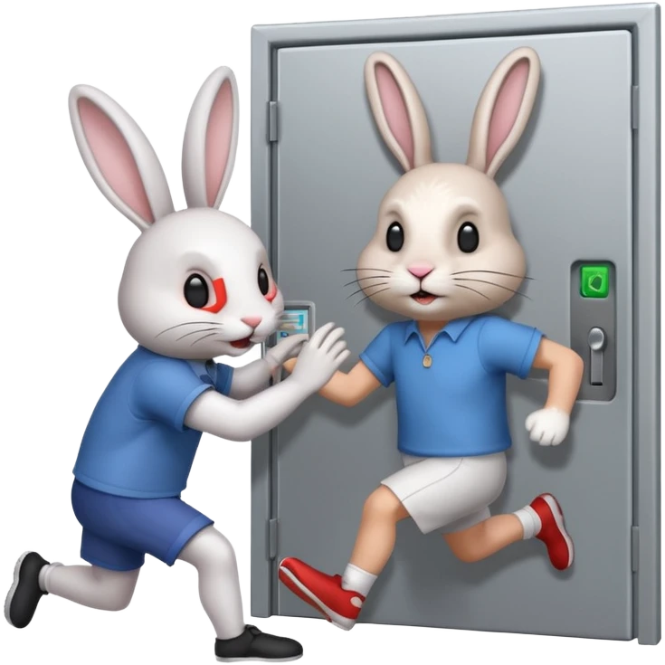 I want the alliance leader to kick me out of the alliance and close the door, so that they both look like rabbits.استیکرش با متن کیبورد باشه emoji