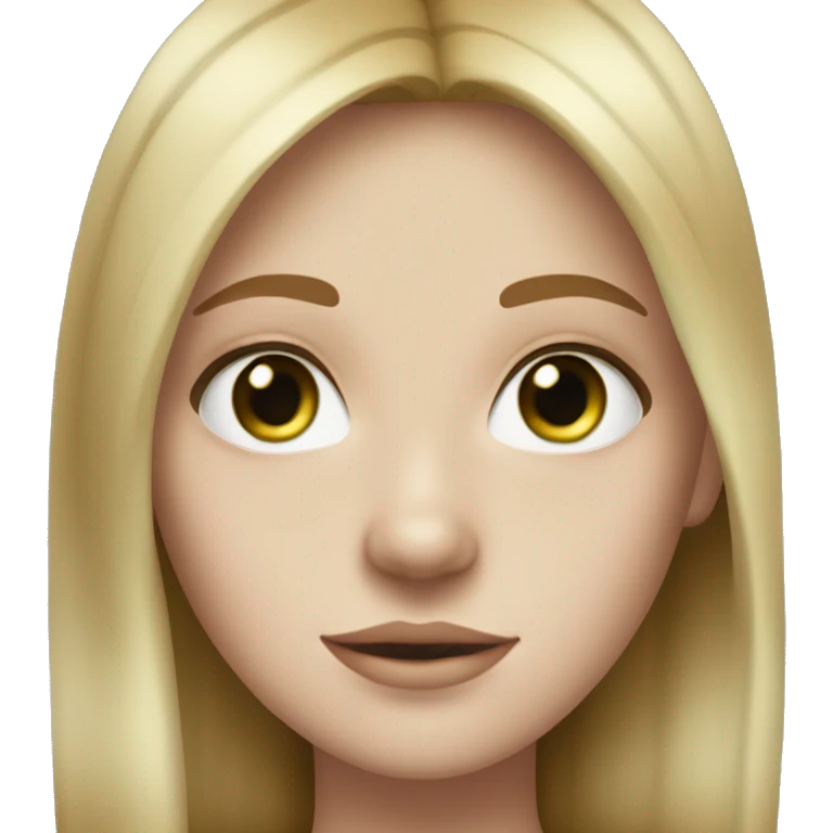 A girl with white skin, blue-green eyes and barely visible freckles, with dirty blond straight hair emoji