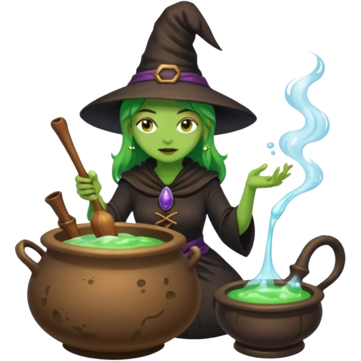 green witch cooking potion emoji