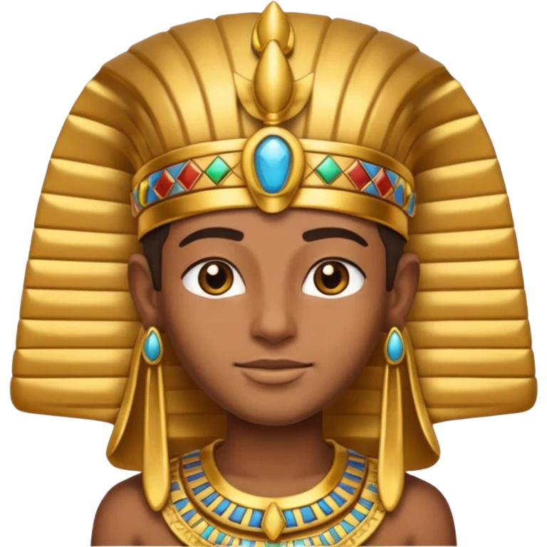 Egyptian Pharaoh, emoji style, with professional lighting, no face on objects, white background emoji