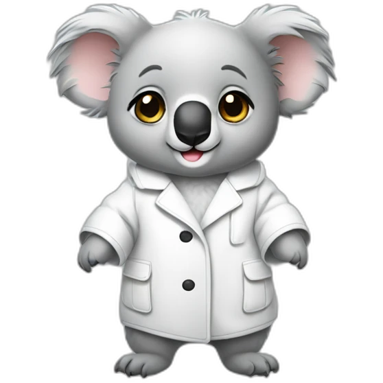cute koala wearing white coat emoji