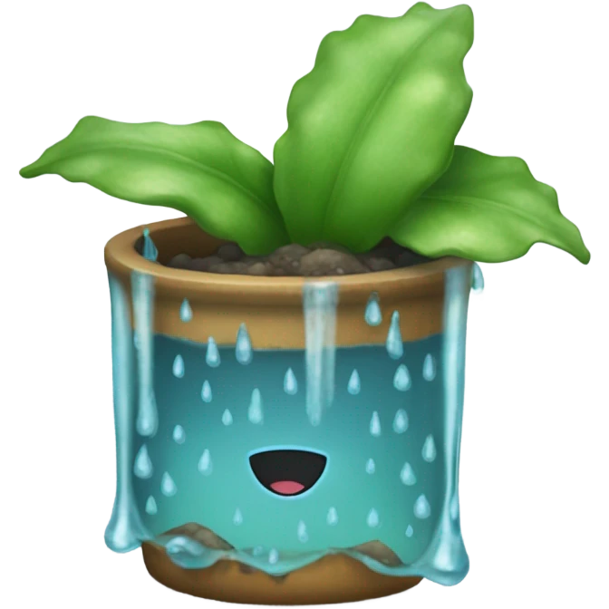 Suculenta bañándose bajo la lluvia emoji