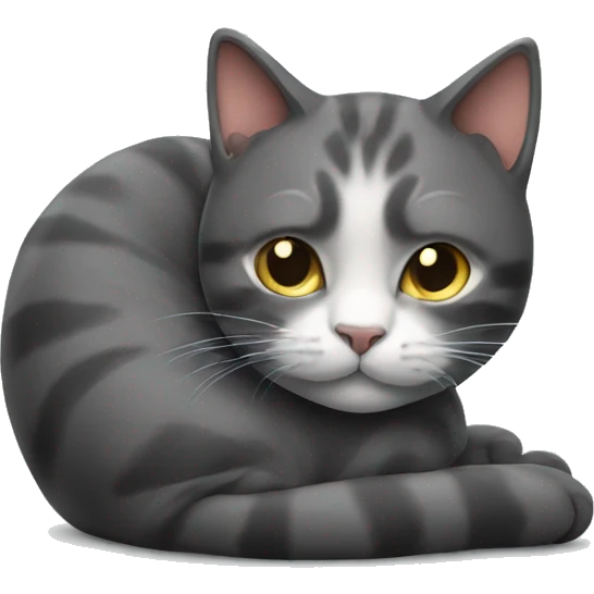 Cat curling up emoji