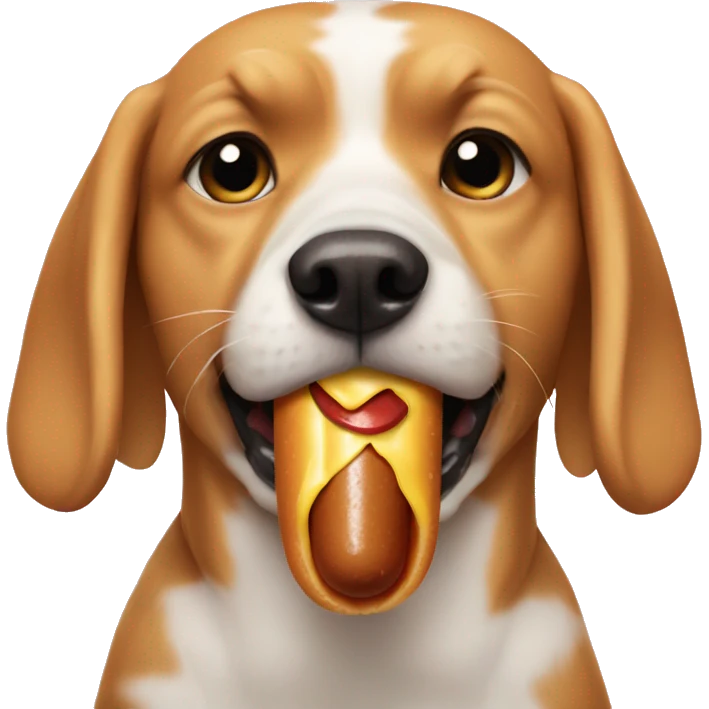 Dog eat hotdog emoji