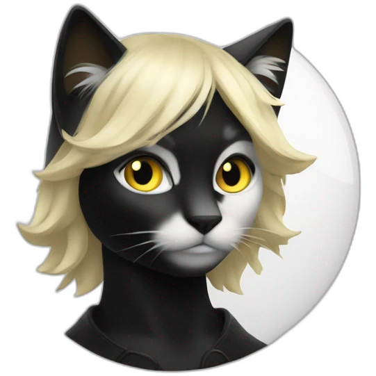 Chat noir et blanc emoji