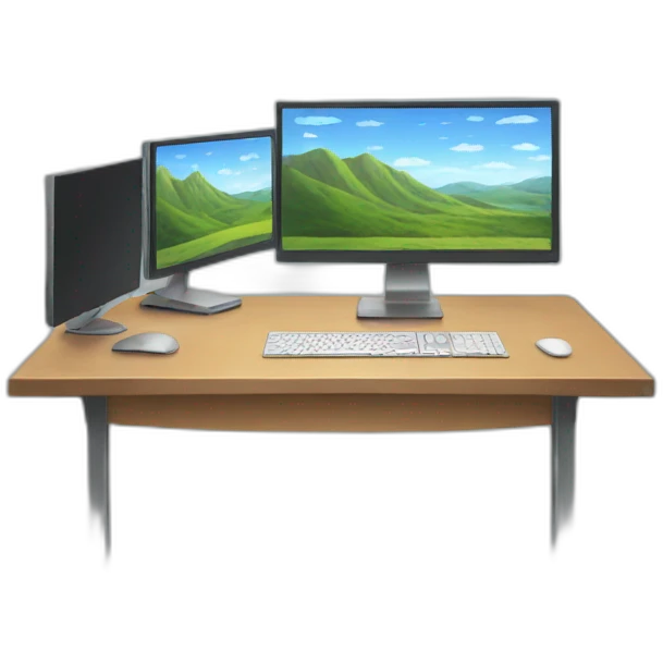 desktop with two monitors emoji