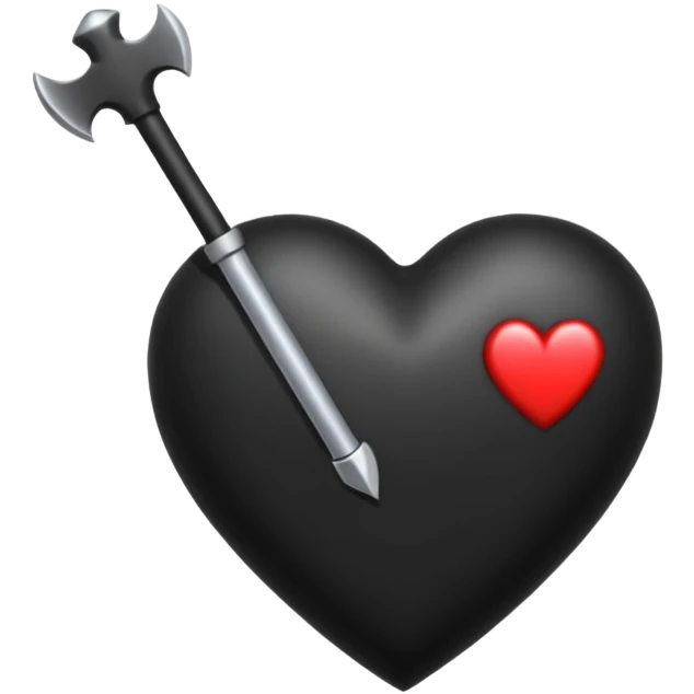 Corazón negro con una flecha emoji