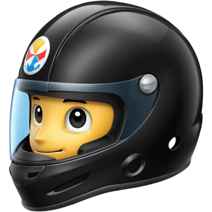 Casco de autos de carreras de color negro emoji
