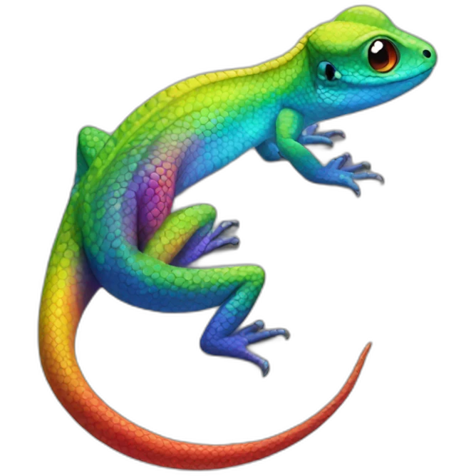 Rainbow lizard emoji