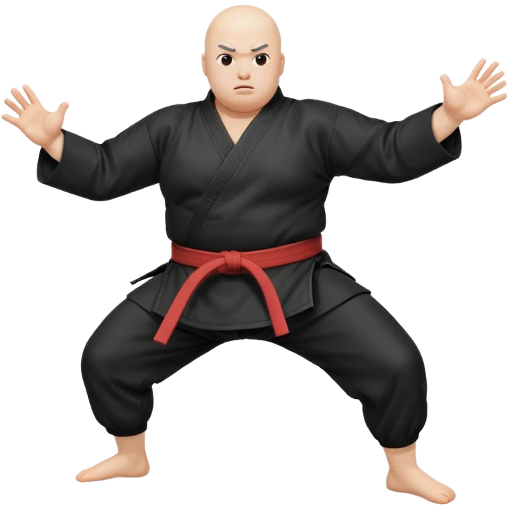 Fat white bald ninja that loves to salsa dance and has diarrhea, but he’s trying to hide it and from Wisconsin who is unathletic trying to do karate high kicks and moves in an unathletic way emoji