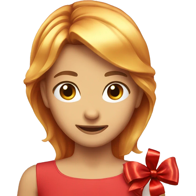 red shiny bow emoji