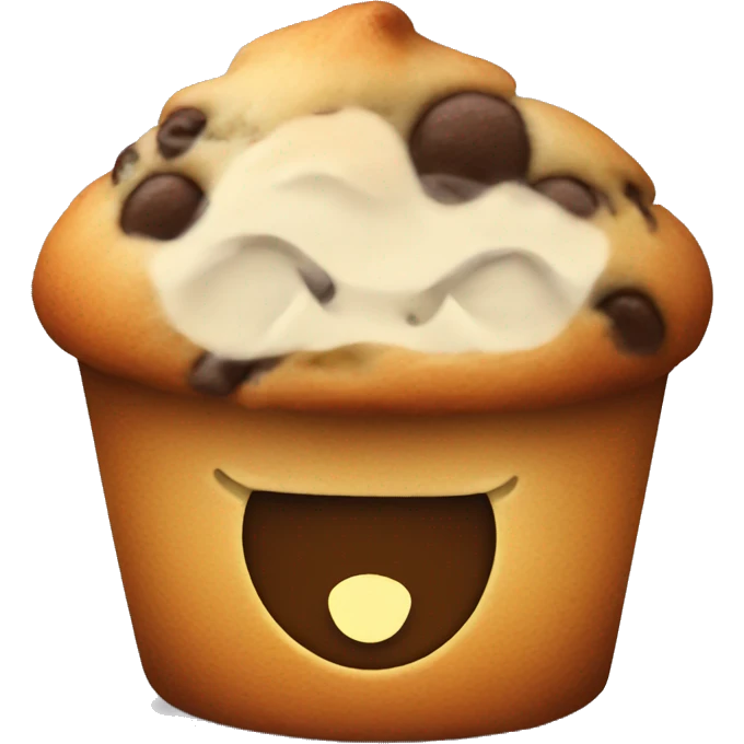 Muffin with a smile emoji