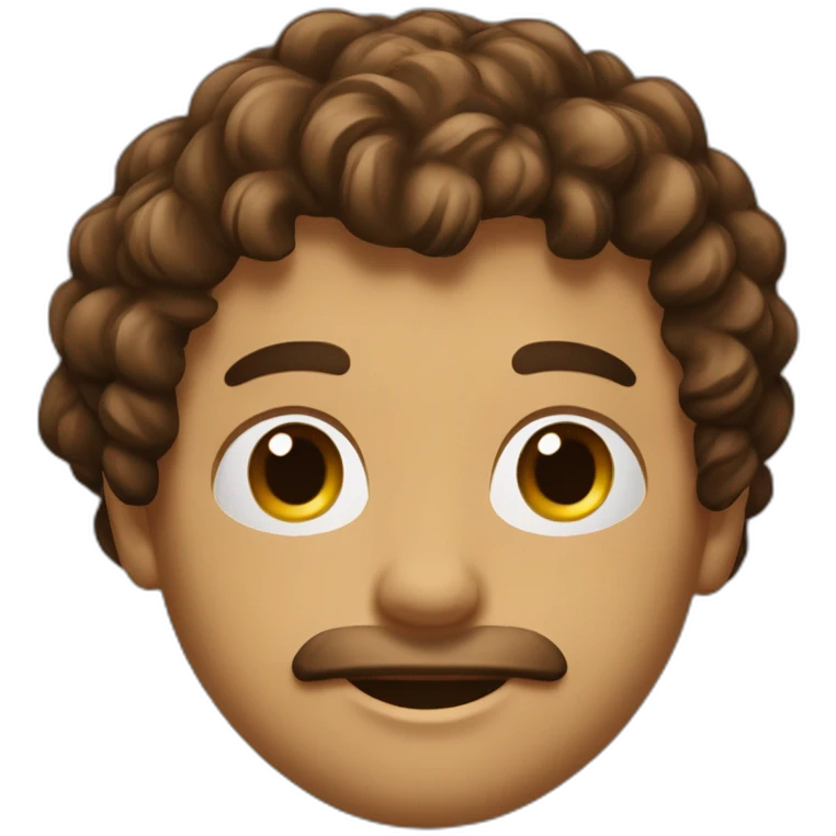 homme peau bronzé cheveux brun bouclés  emoji