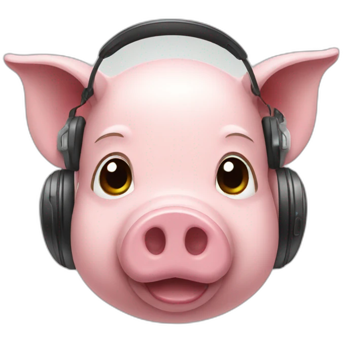 pig face with headset emoji