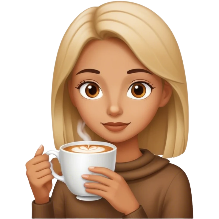Create a girl who drinks cappuccino  emoji