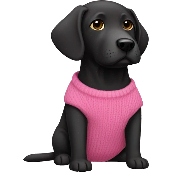 Black lab pink sweater emoji
