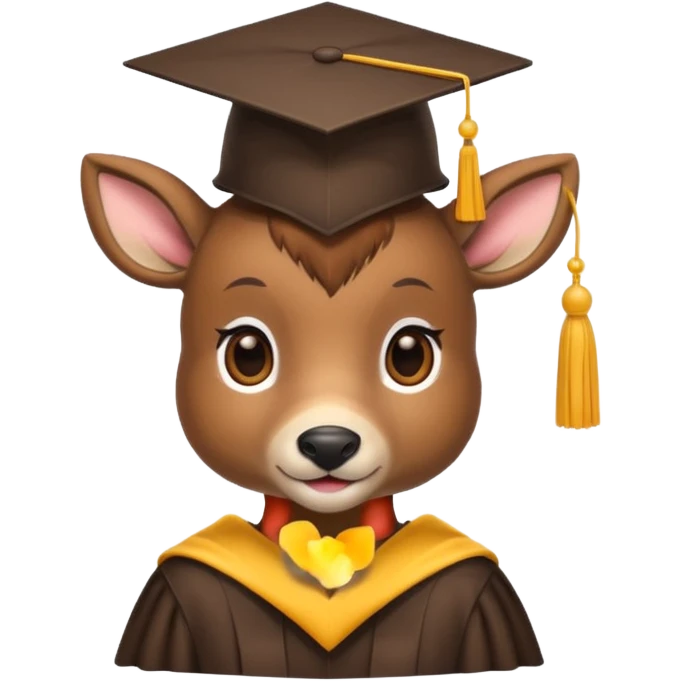 Deer wearing a graduation cap emoji