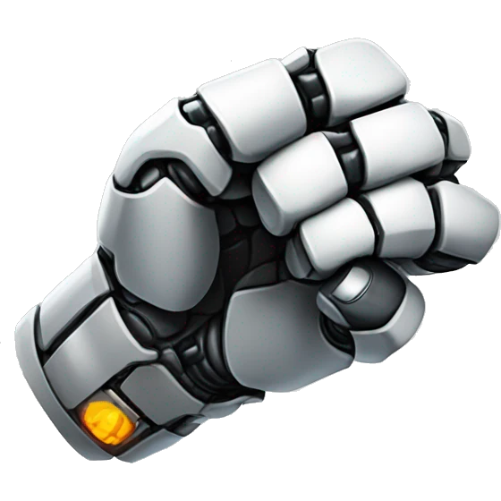 A robot fist fighting a human emoji