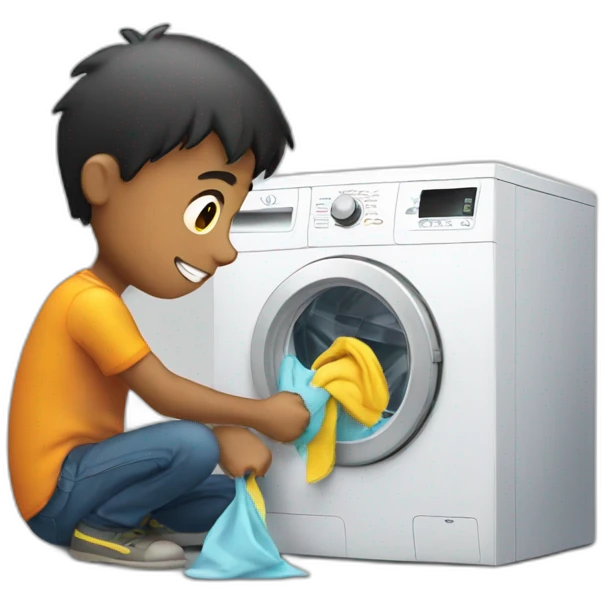 boy repairing a washing machine emoji