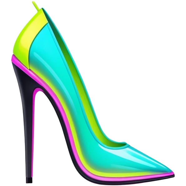 neon cyberpunk style 
stiletto emoji