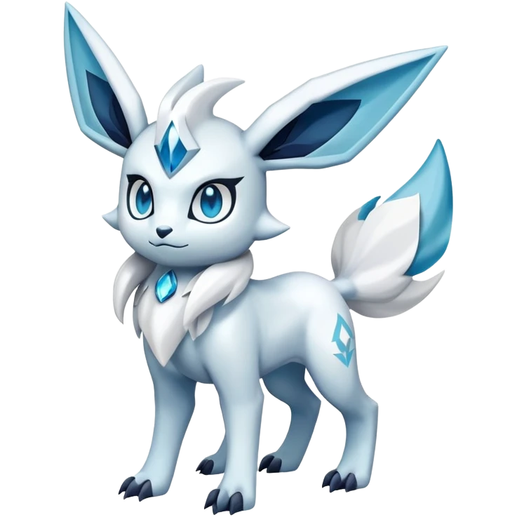Shiny Absol-Glaceon-Hybrid (Full body) emoji