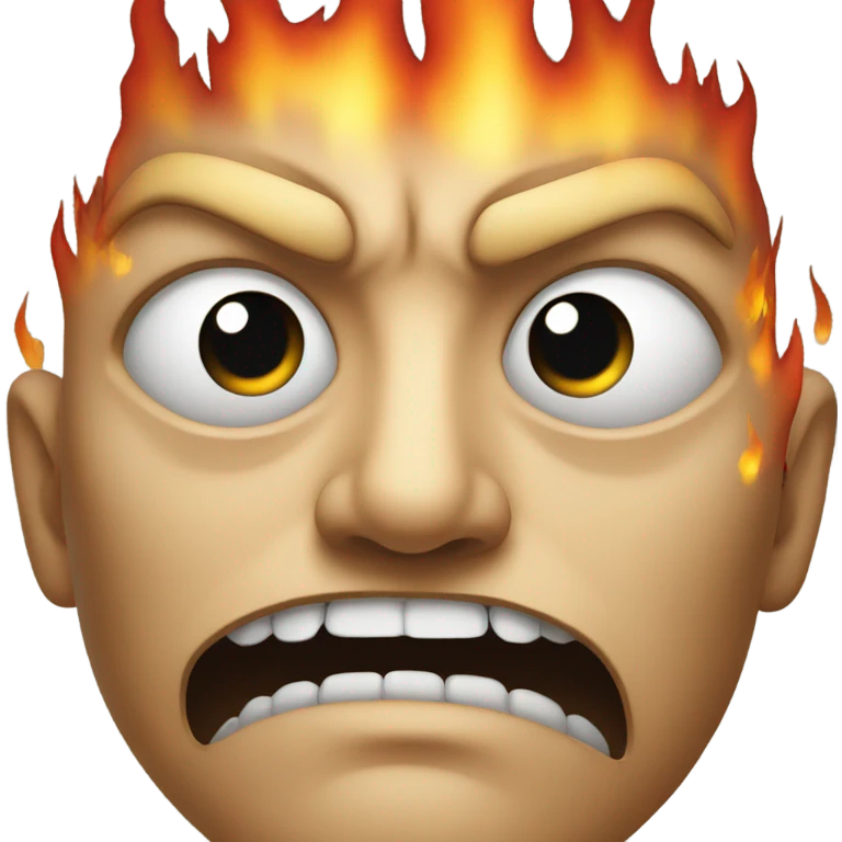 angry face with fire for eyes  emoji