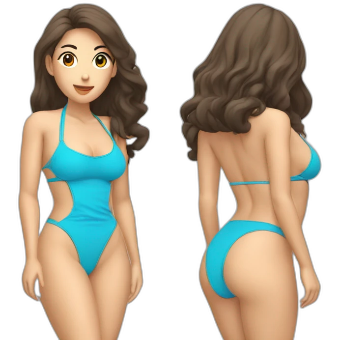 Sexy soft-fit asian woman bikini (beach body) bed emoji
