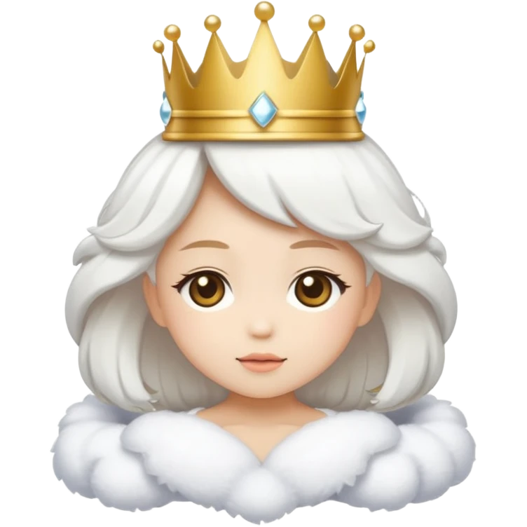 white snow aesthetic chibi crown icon emoji