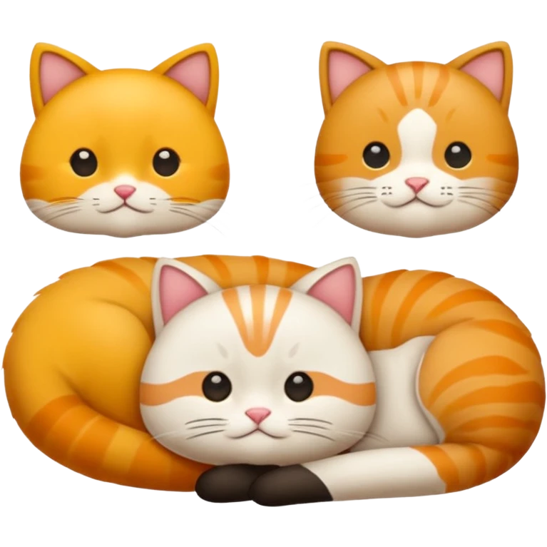 책을 읽어주는 귀여운 엄마고양이와 아기고양이 모습 emoji