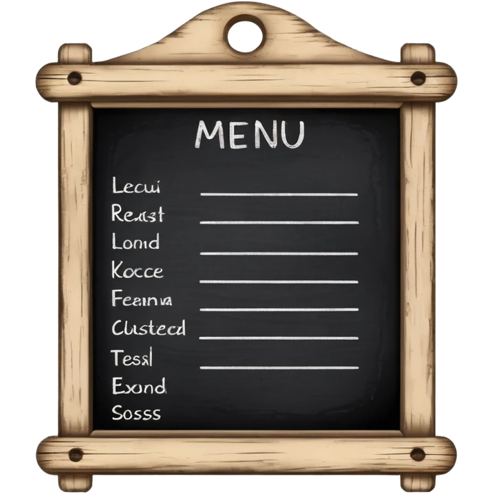 Menu board emoji