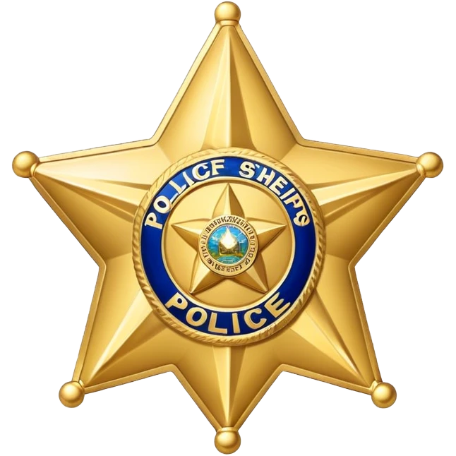 Gold Sherif's police star with state logo. No face. emoji