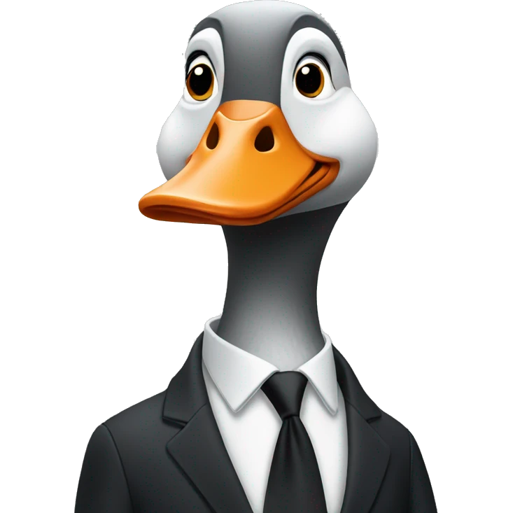 Goose with suit tie emoji