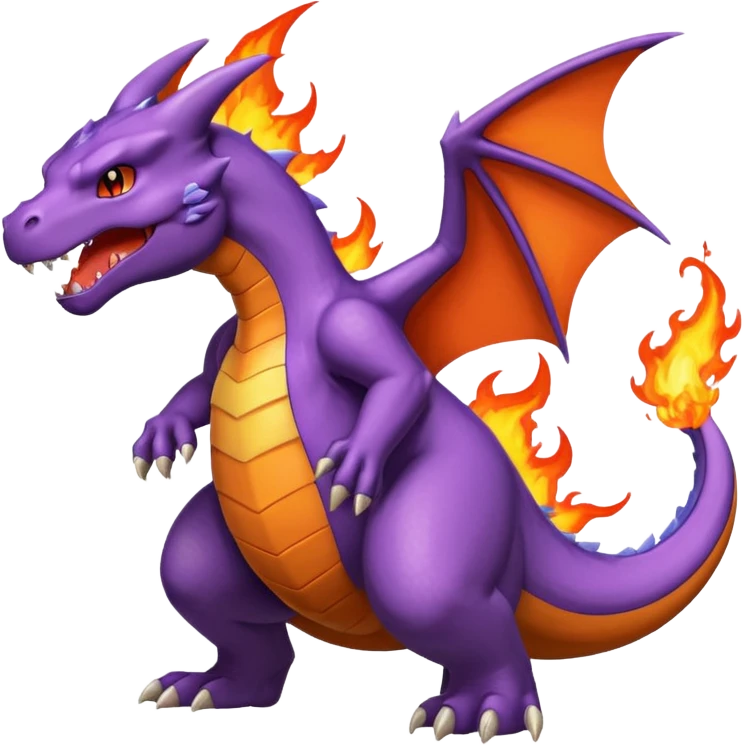purple charizard breath fire emoji