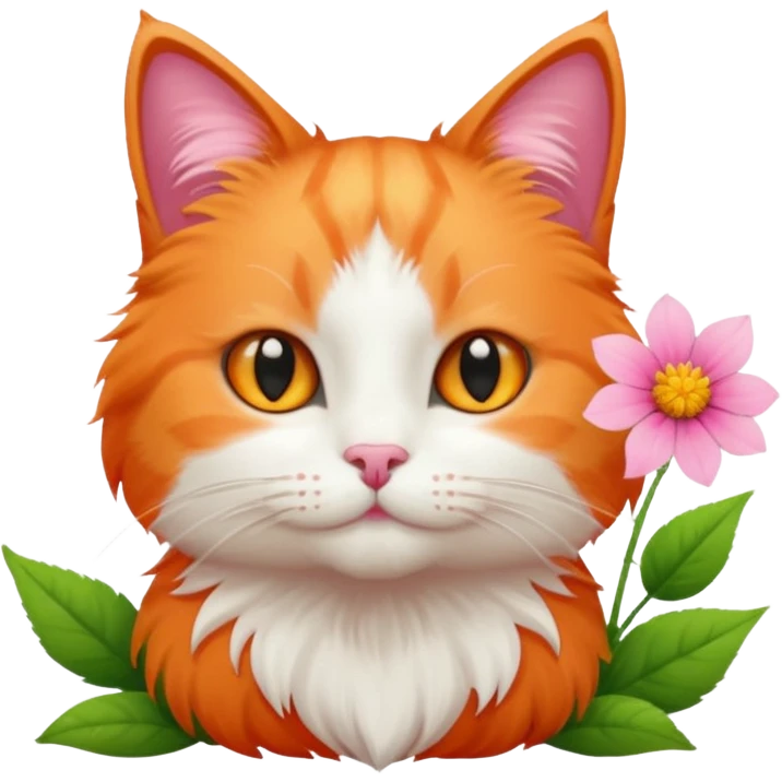 Cat and flower emoji