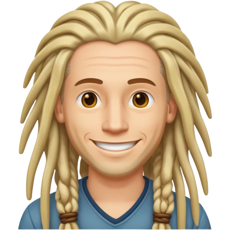 smiling white man with long neat dreads emoji