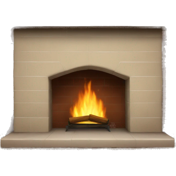 Beige and brick fireplace realistic emoji