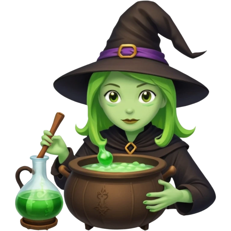 green witch cooking potion emoji